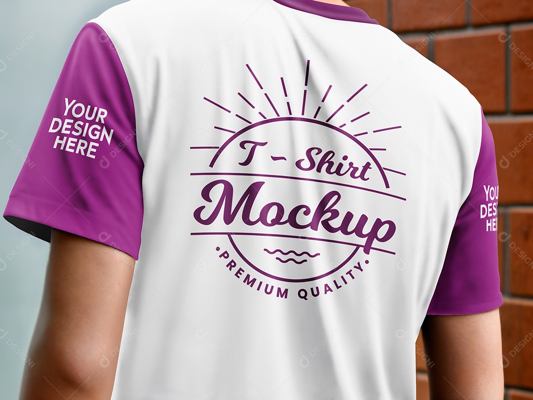 Camiseta Vista de Trás Mockup PSD Editável