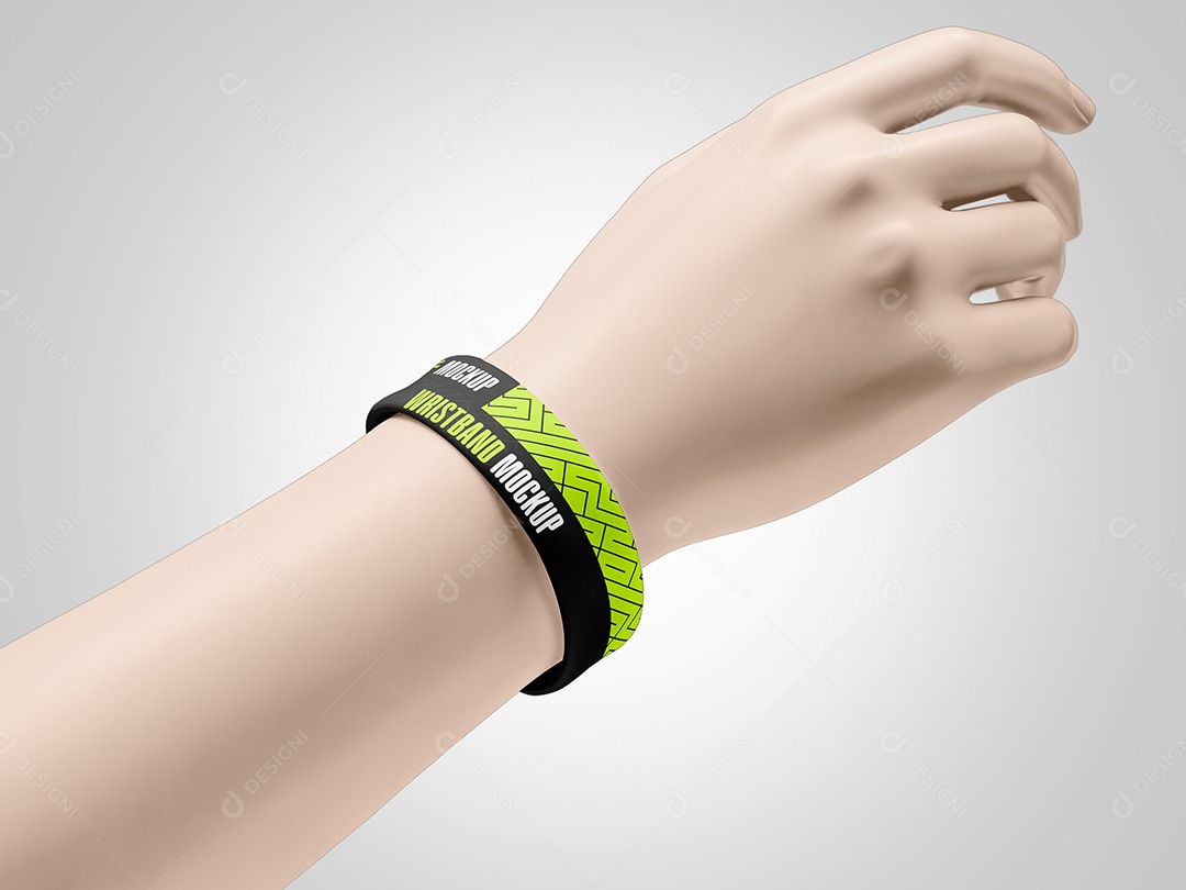 Pulseira em um Mão de Manequim Mockup PSD Editável