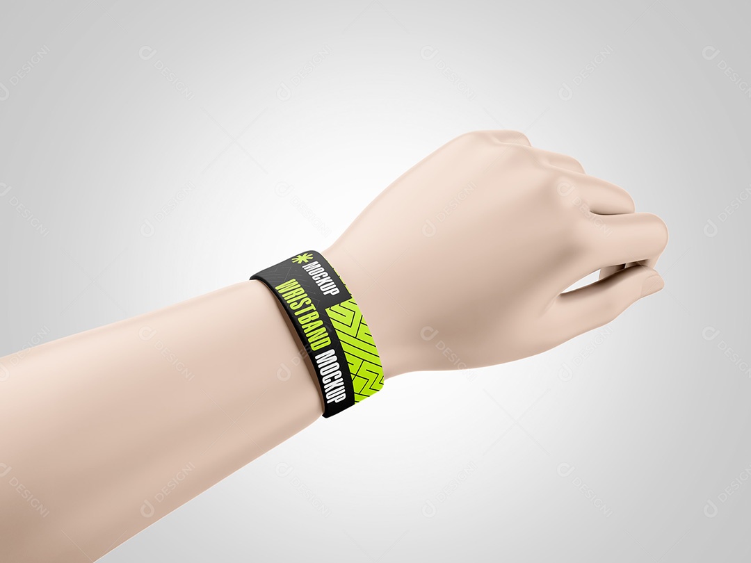 Pulseira em um Mão de Manequim Mockup PSD Editável