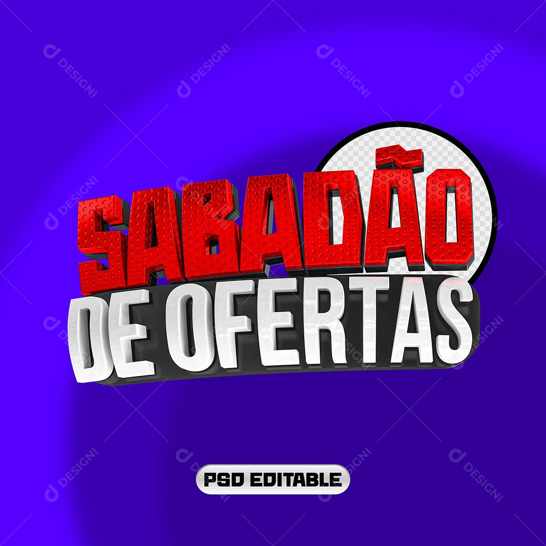 Selo 3D Sabadão de Ofertas para Composição PSD