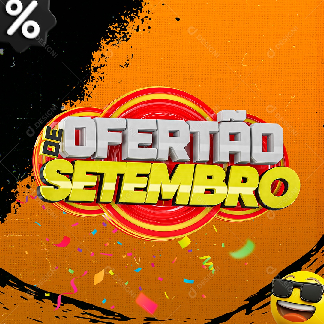Selo 3D Ofertão de Setembro para Composição PSD