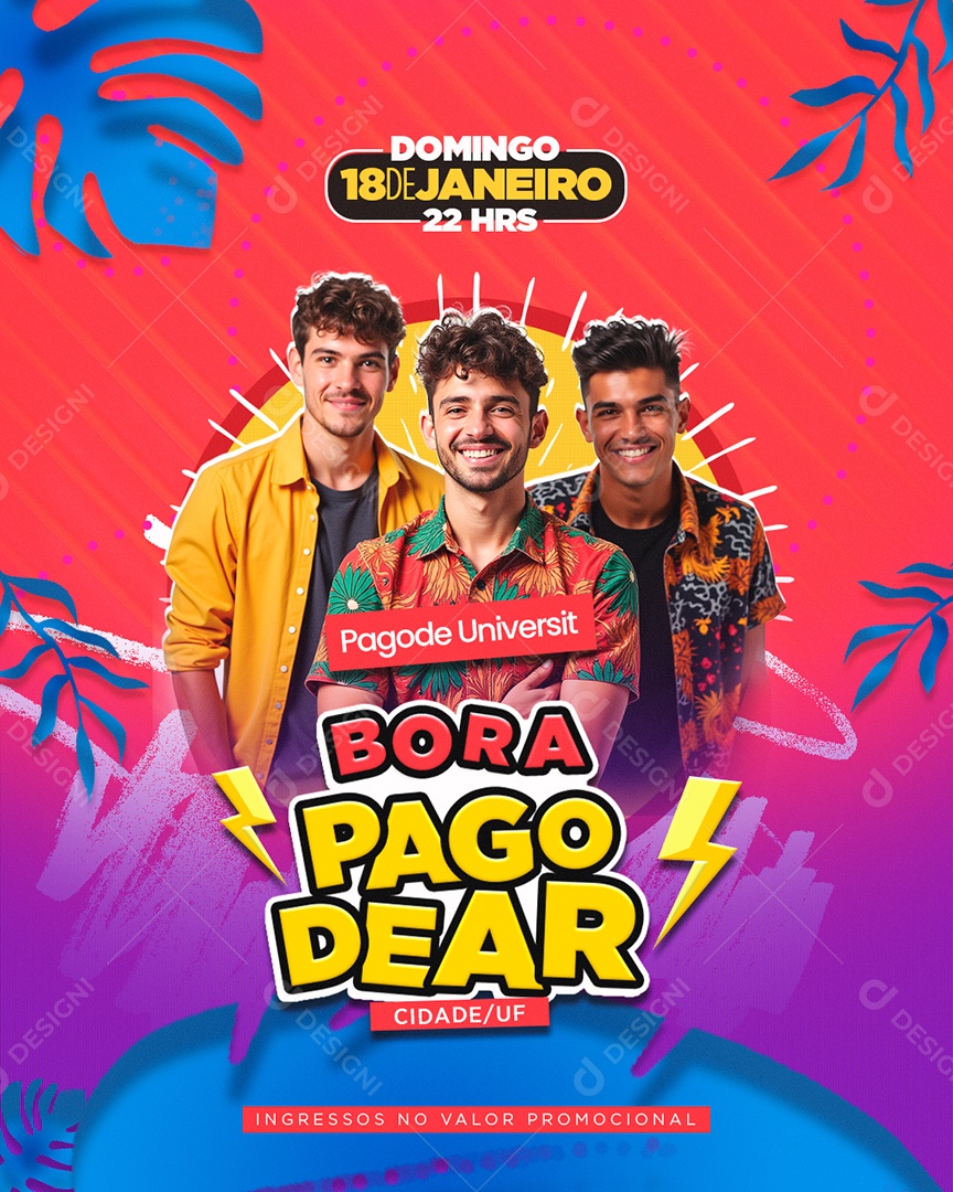 Shows Bora Pagodear Social Media PSD Editável