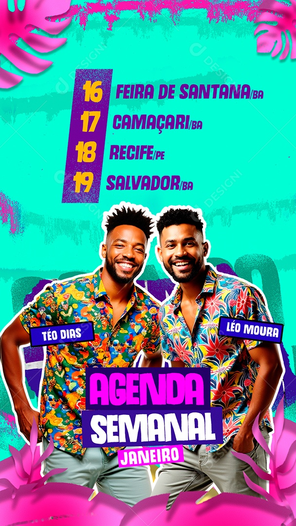 Story Shows Agenda Semanal Social Media PSD Editável