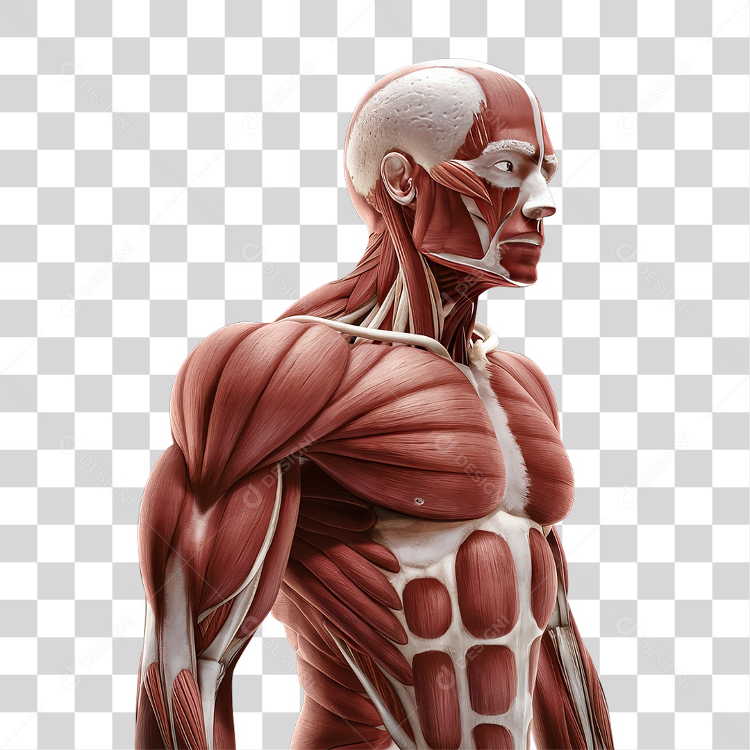 Elemento 3D Corpo Humano Musculatura PNG Transparente