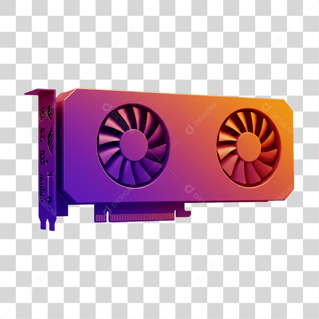 Placa de Vídeo com Cores em Degradê PNG Transparente