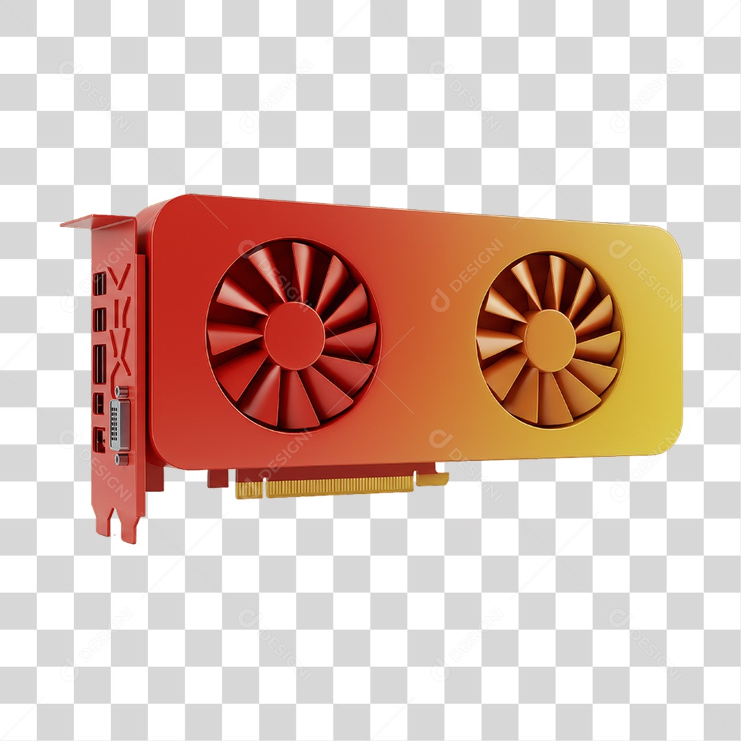 Placa de Vídeo com Cores em Degradê PNG Transparente