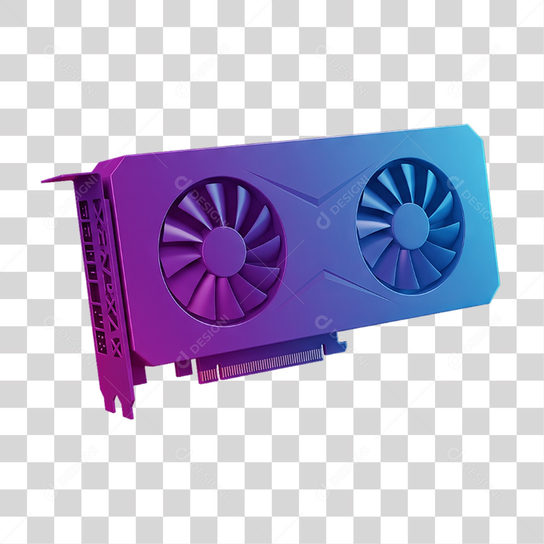 Placa de Vídeo com Cores em Degradê PNG Transparente