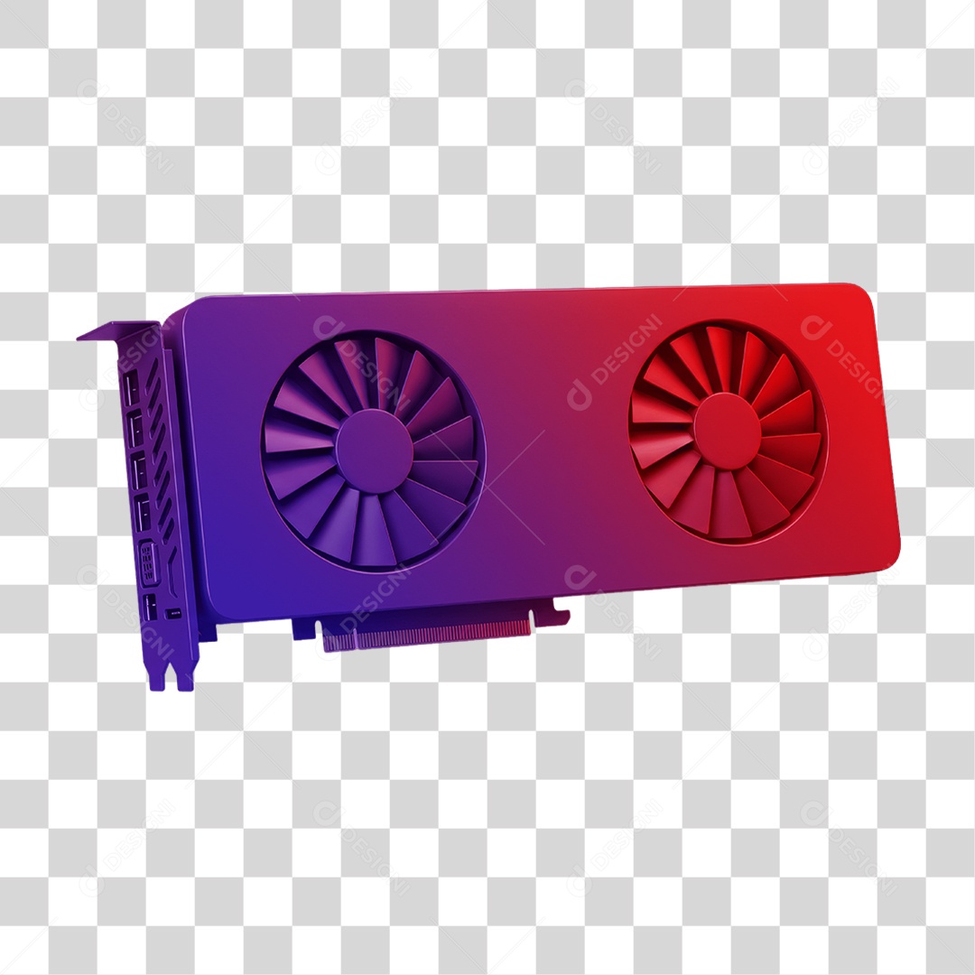 Placa de Vídeo com Cores em Degradê PNG Transparente