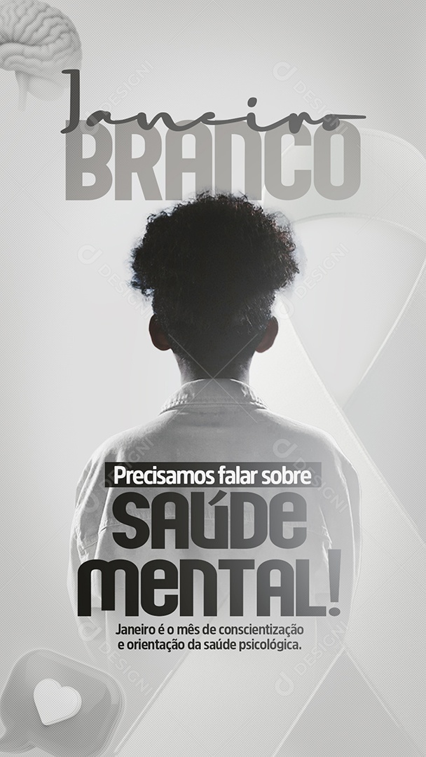 Story Janeiro Branco Precisamos Falar Sobre Saúde Mental Social Media PSD Editável
