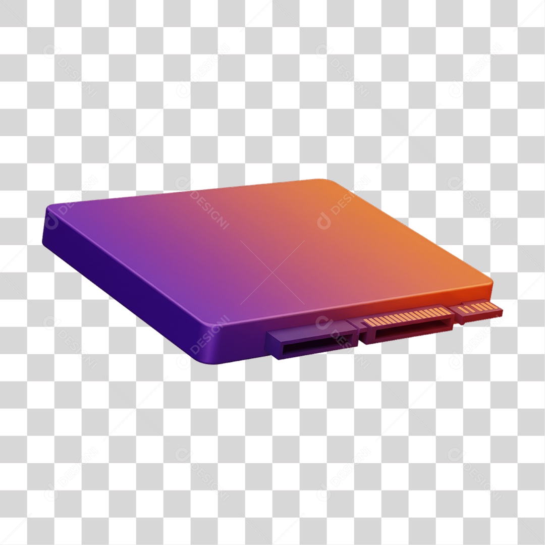 Memoria Peça de Computador com Cores em Degradê PNG Transparente