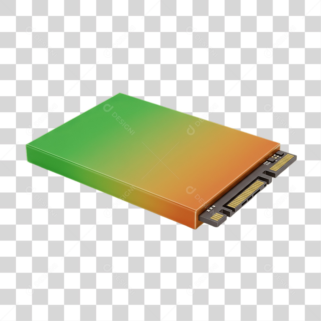 Memoria Peça de Computador com Cores em Degradê PNG Transparente
