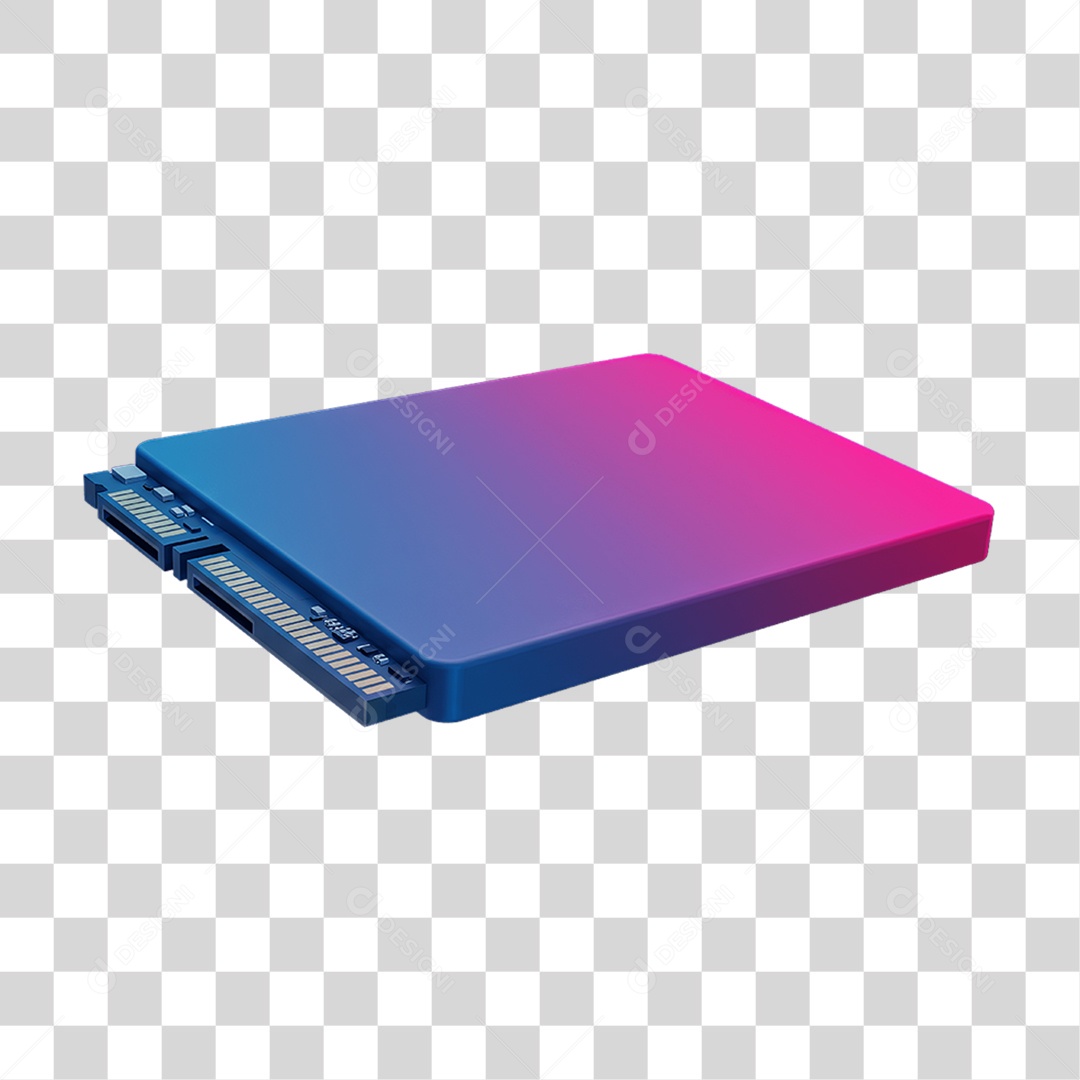 Memoria Peça de Computador com Cores em Degradê PNG Transparente