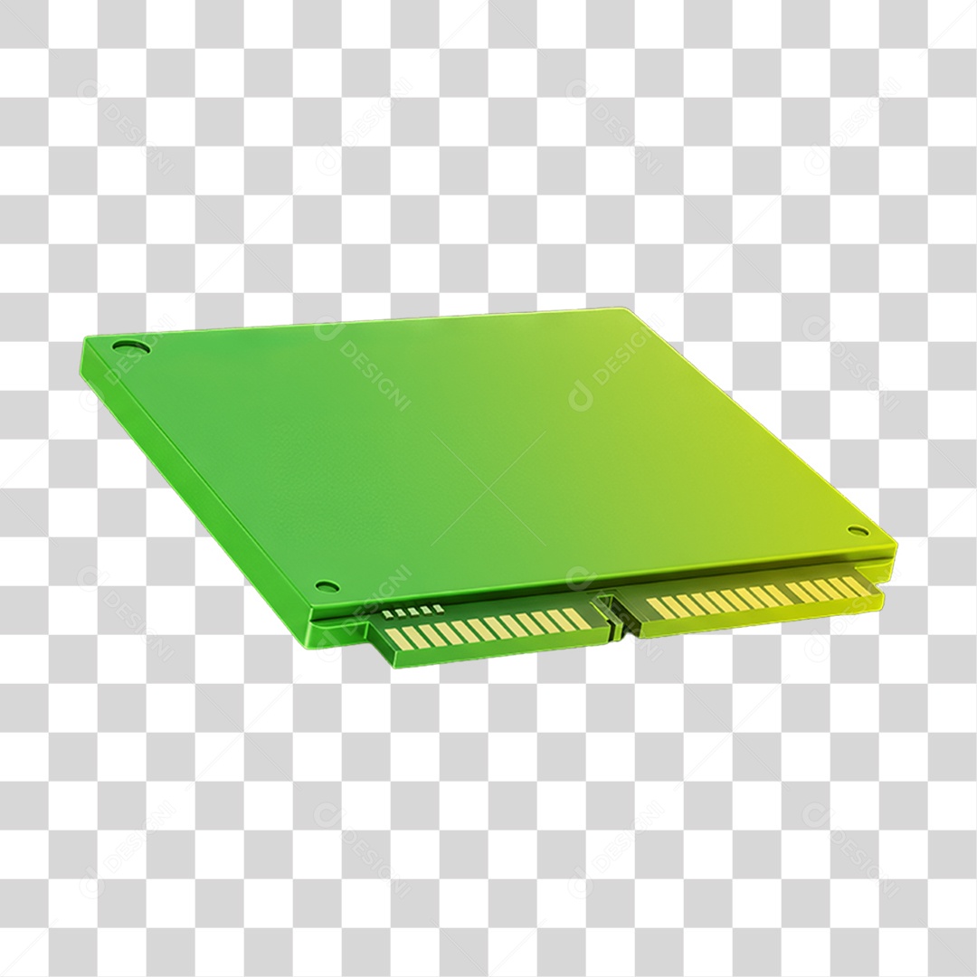 Memoria Peça de Computador com Cores em Degradê PNG Transparente