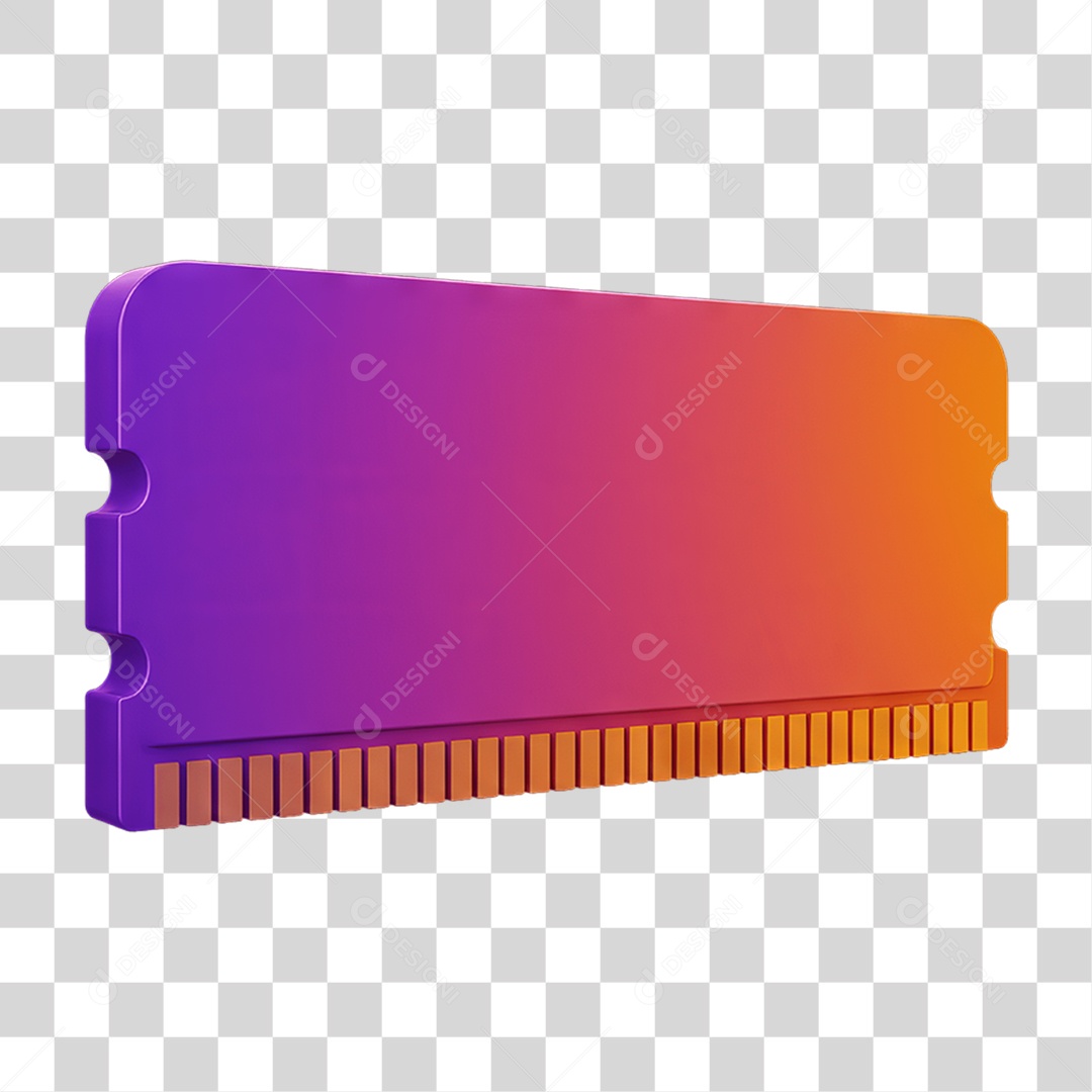 Memoria Peça de Computador com Cores em Degradê PNG Transparente