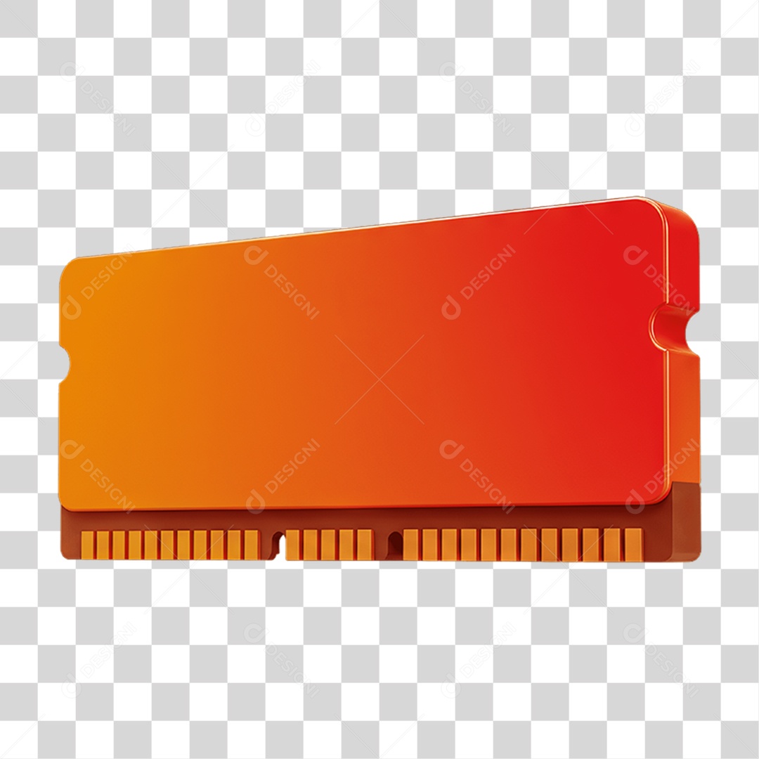 Memoria Peça de Computador com Cores em Degradê PNG Transparente
