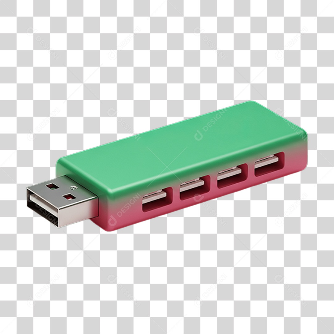 Pen Driver com Cores em Degradê PNG Transparente