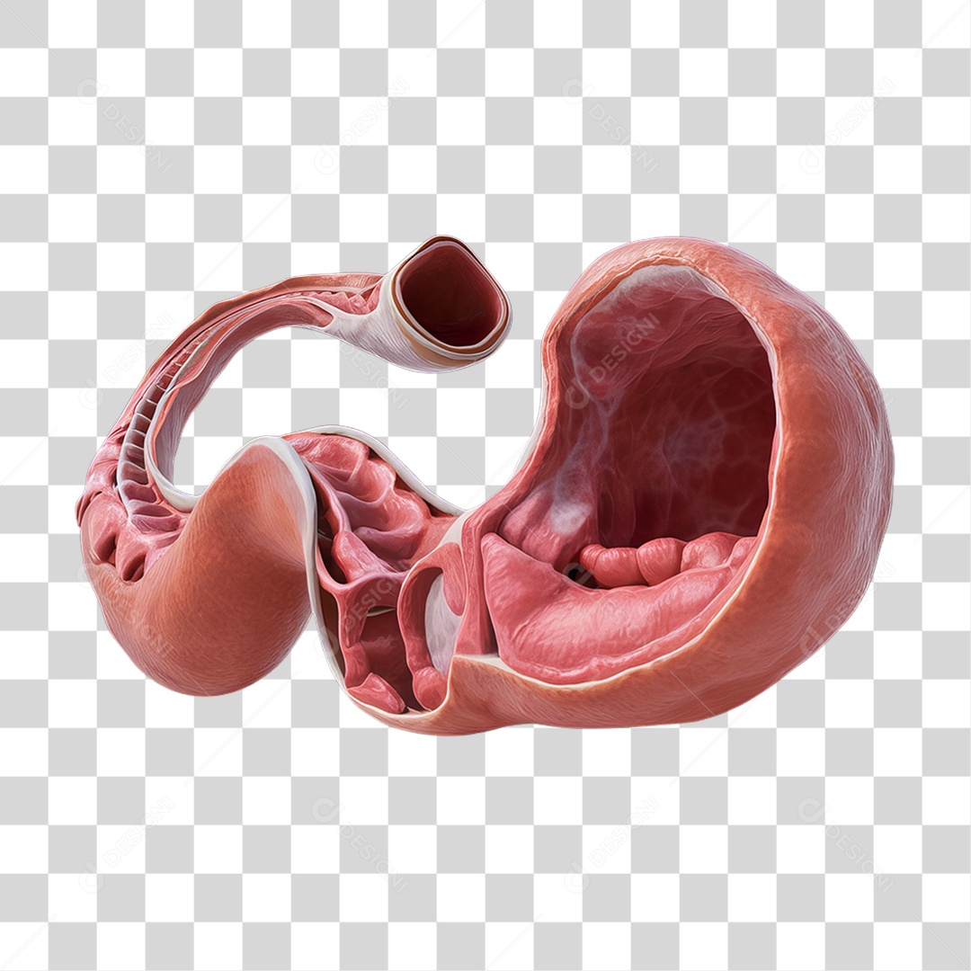 Elemento 3D Parte do Corpo Humano Esôfago PNG Transparente