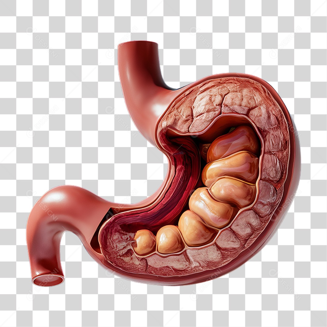 Elemento 3D Parte do Corpo Humano Estomago PNG Transparente