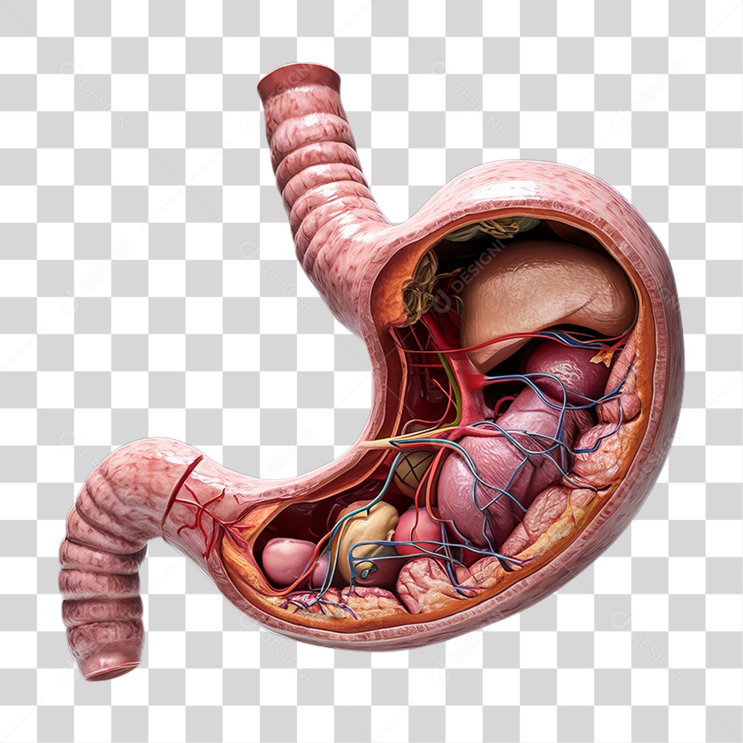 Elemento 3D Parte do Corpo Humano Estomago PNG Transparente