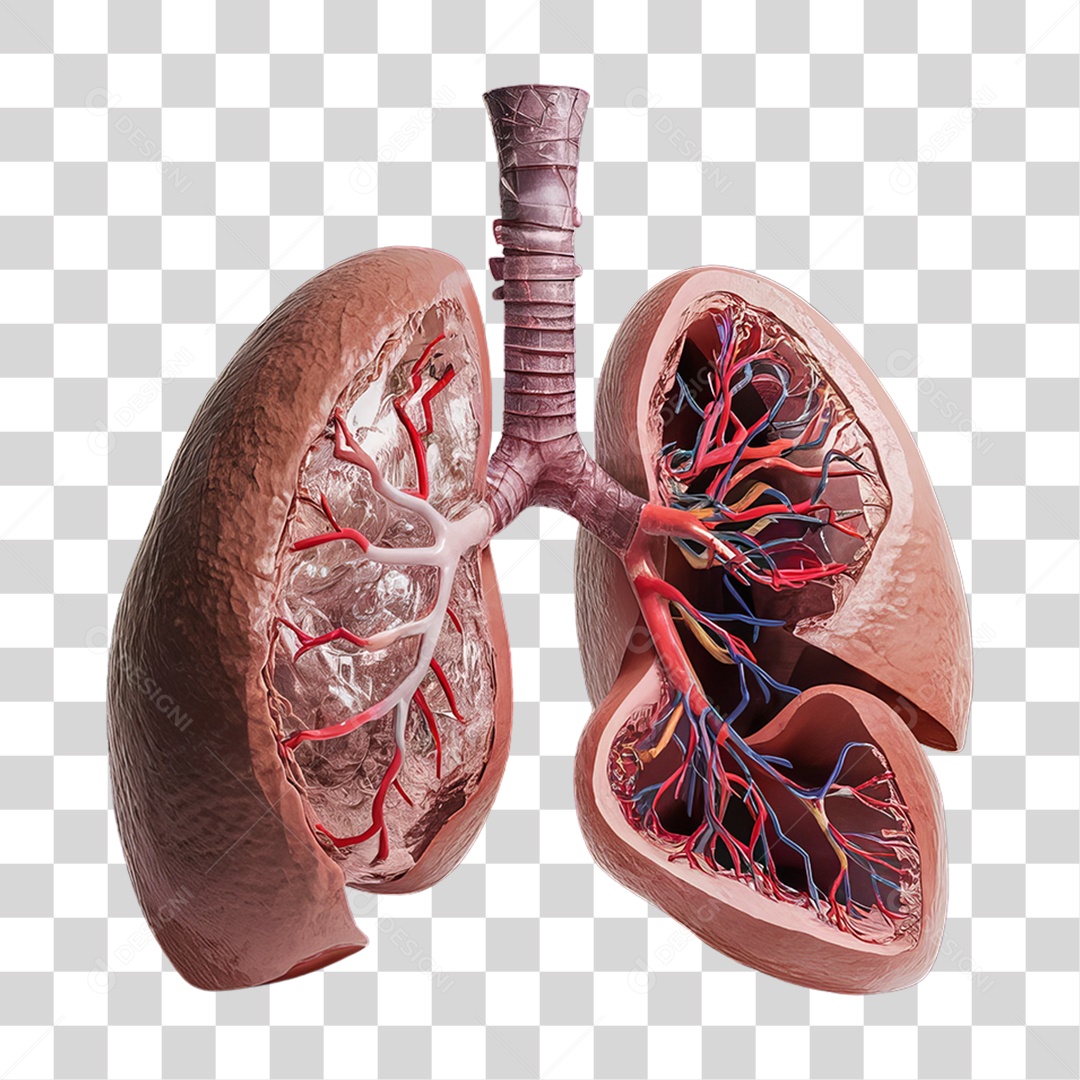 Elemento 3D Parte do Corpo Humano Pulmão PNG Transparente