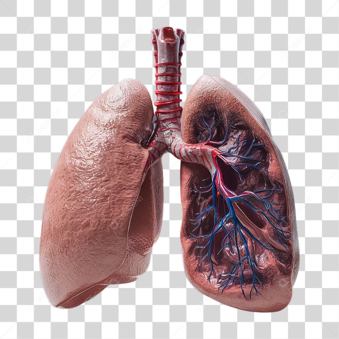 Elemento 3D Parte do Corpo Humano Pulmão PNG Transparente