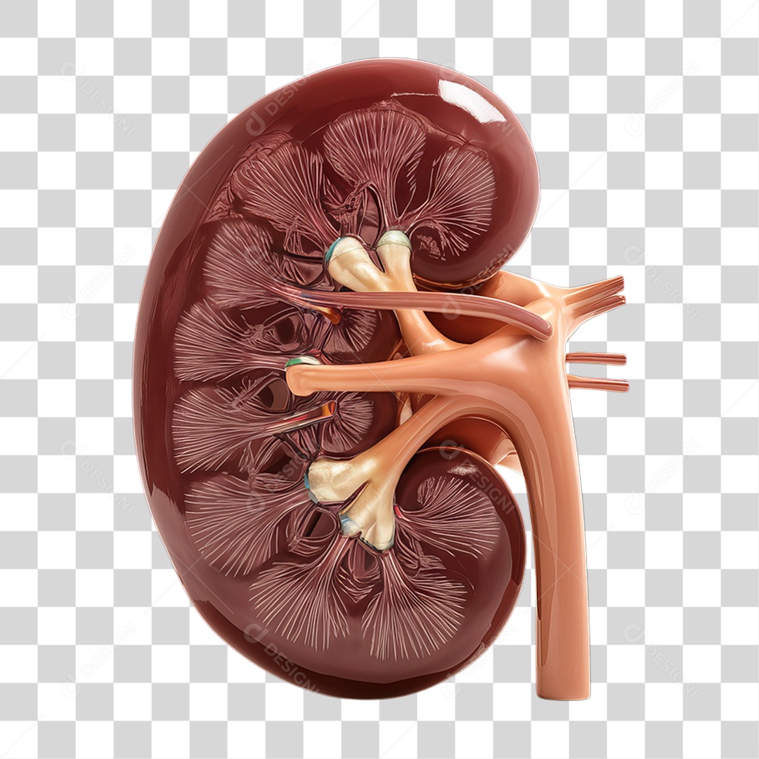 Elemento 3D Parte do Corpo Humano Rins PNG Transparente