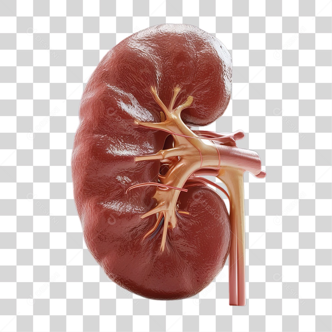 Elemento 3D Parte do Corpo Humano Rins PNG Transparente