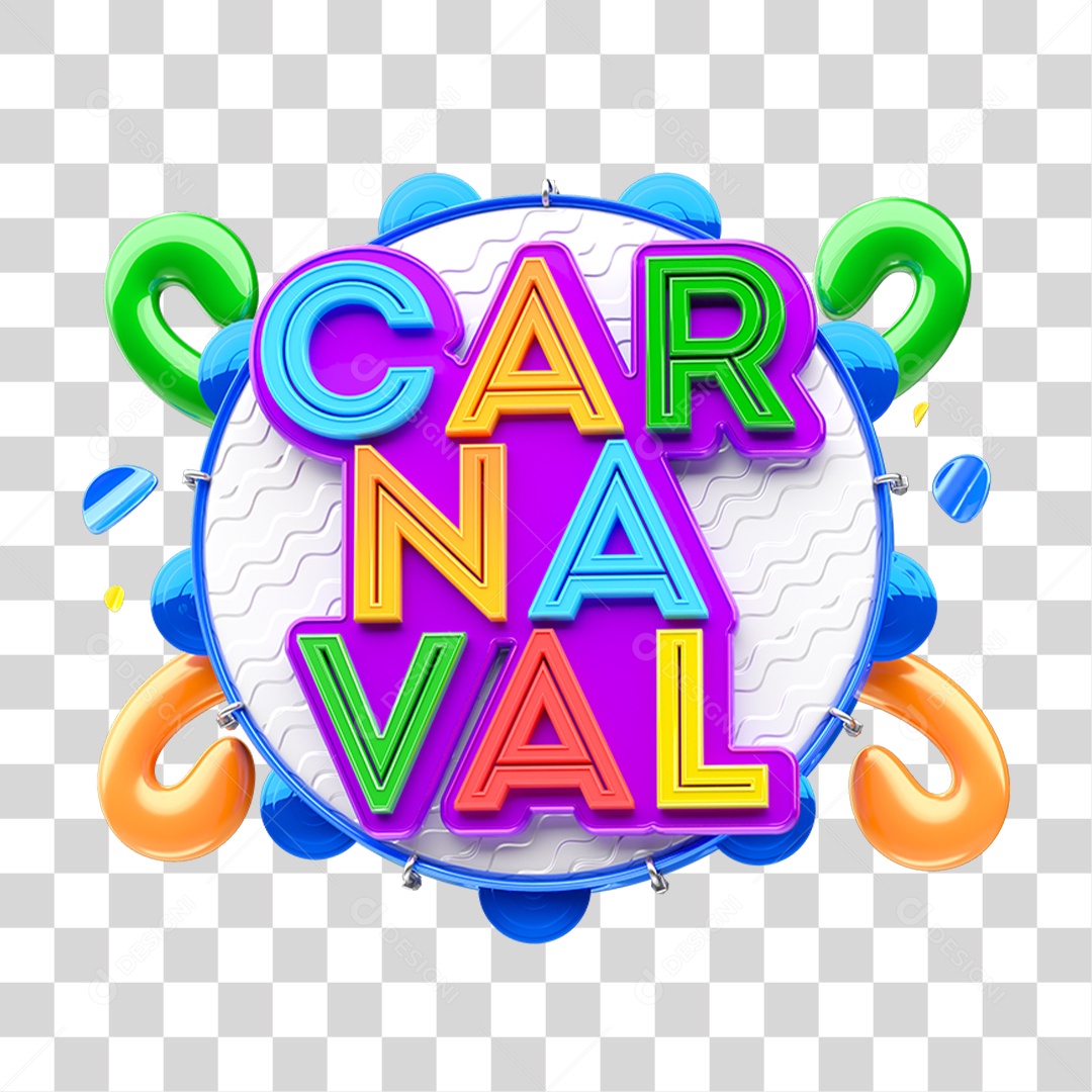 Selo 3D Carnaval PNG Transparente