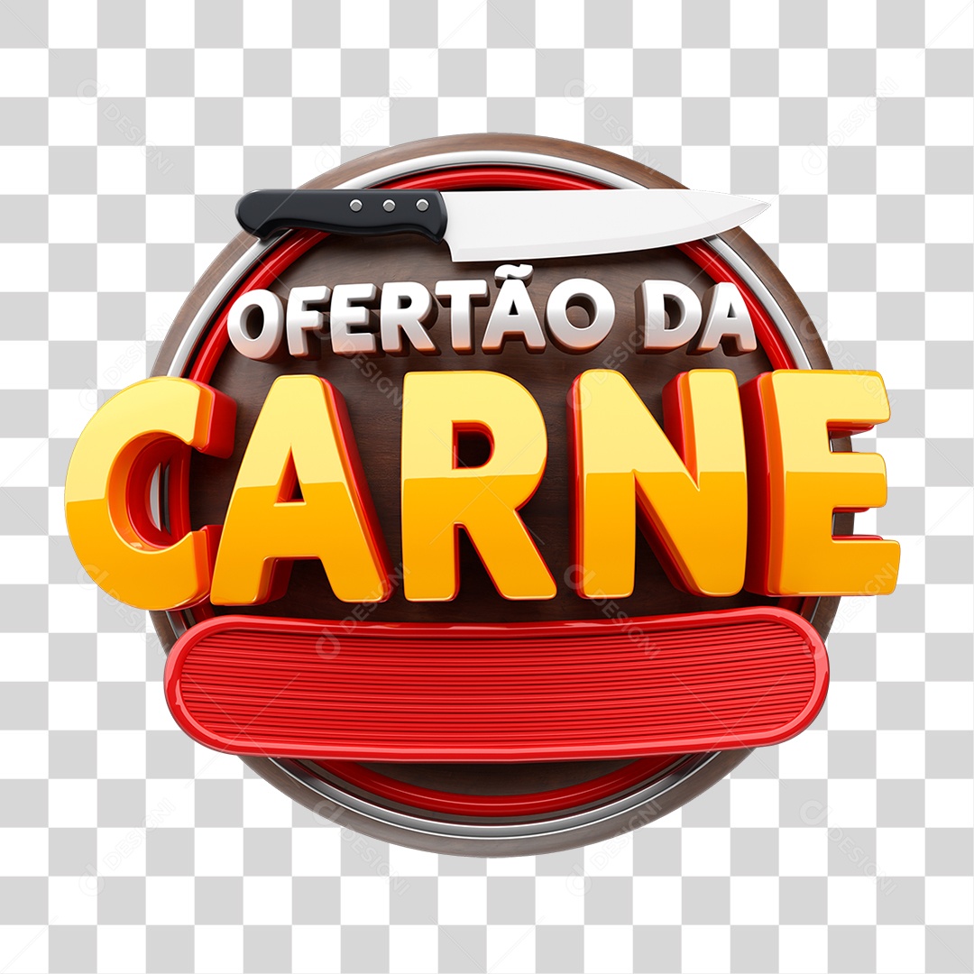 Selo 3D Ofertão da Carne PNG Transparente