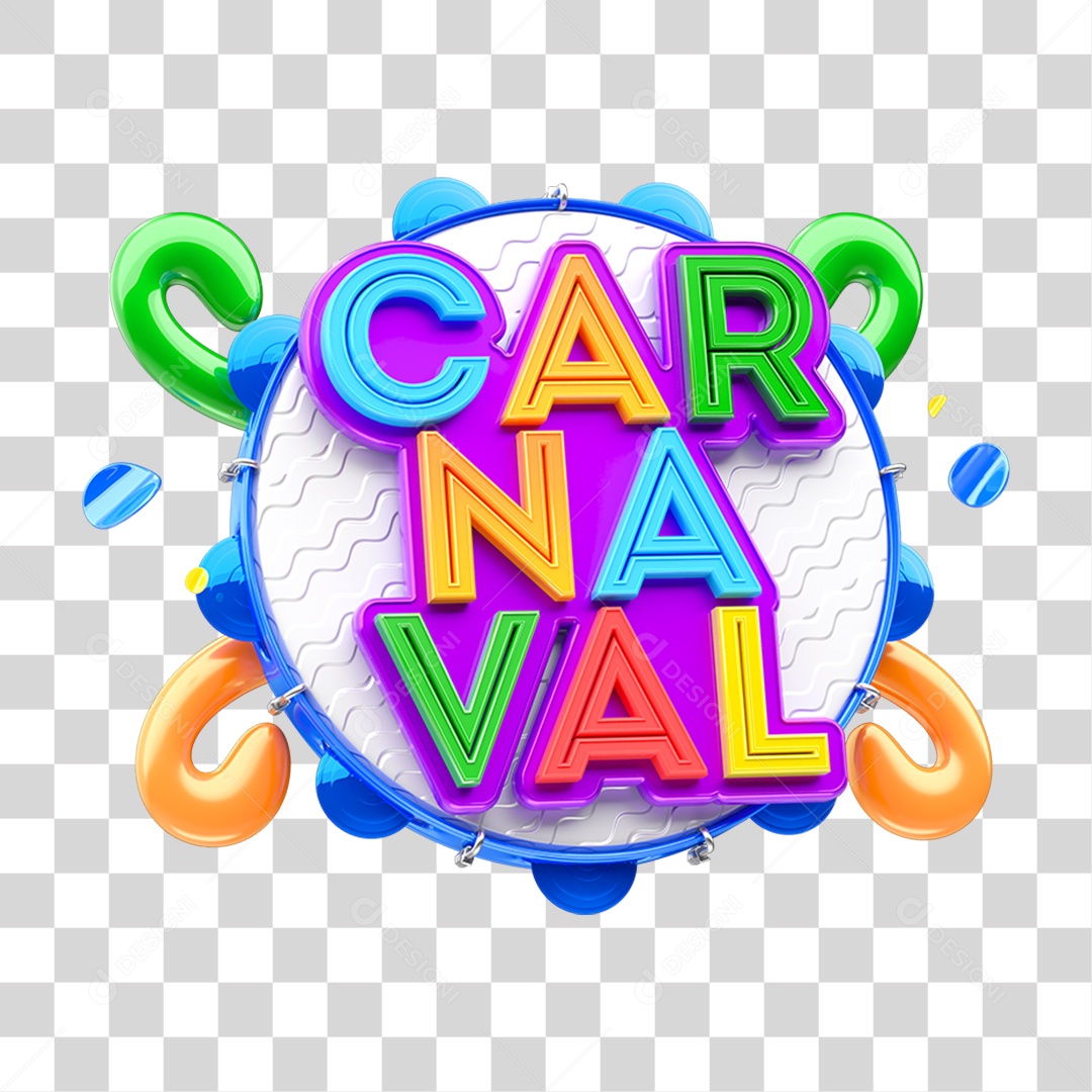 Selo 3D Carnaval PNG Transparente