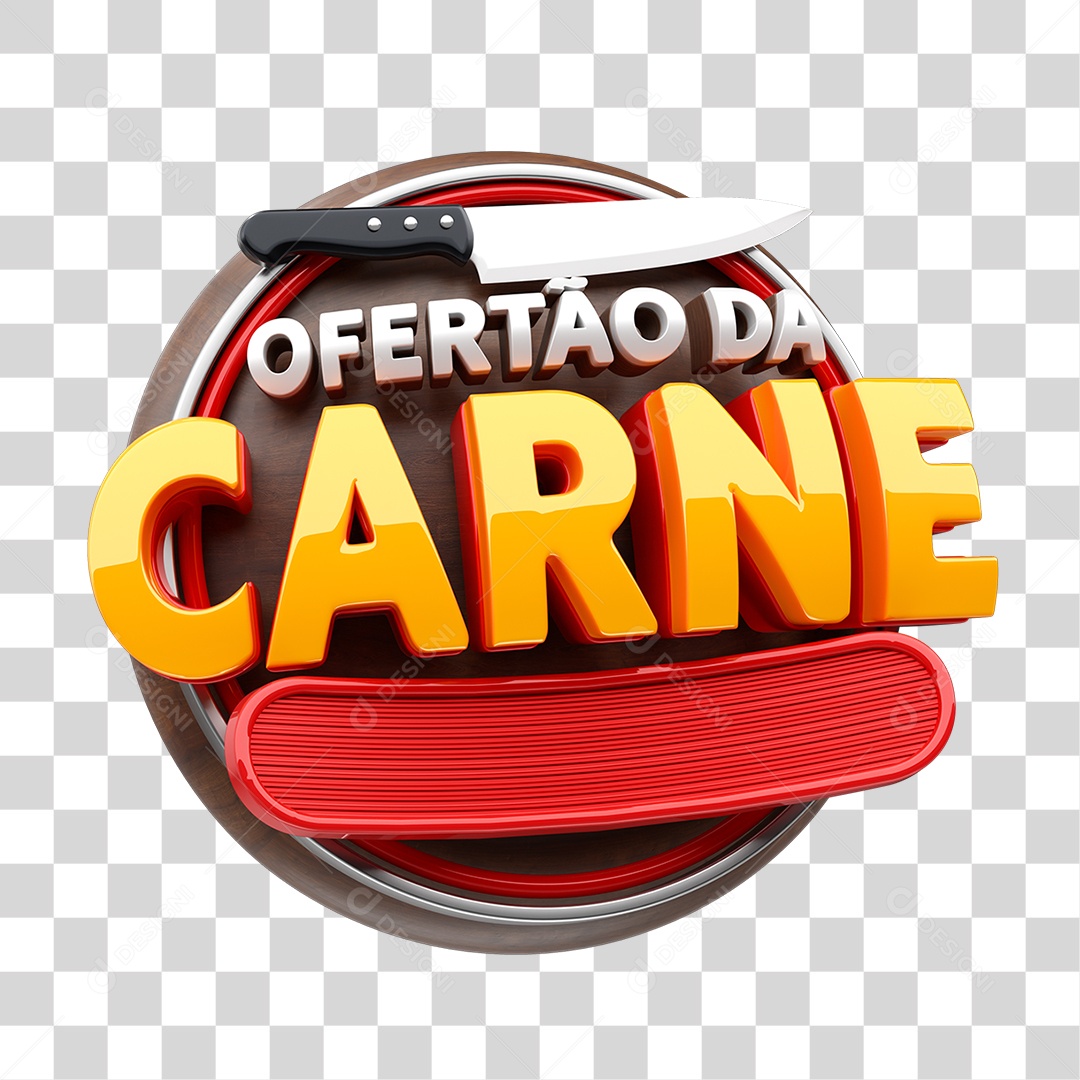 Selo 3D Ofertão da Carne PNG Transparente