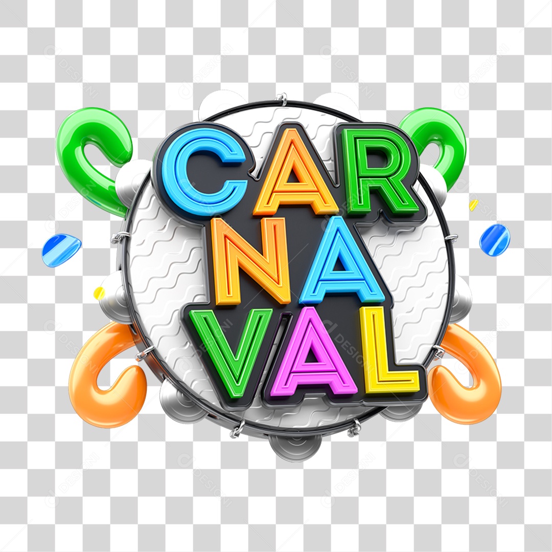 Selo 3D Carnaval PNG Transparente