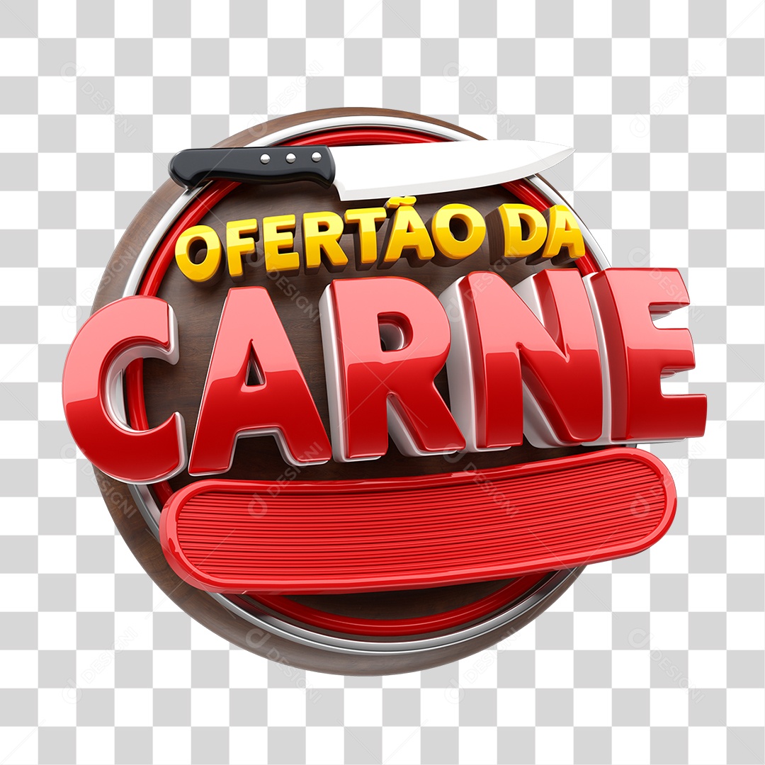 Selo 3D Ofertão da Carne PNG Transparente