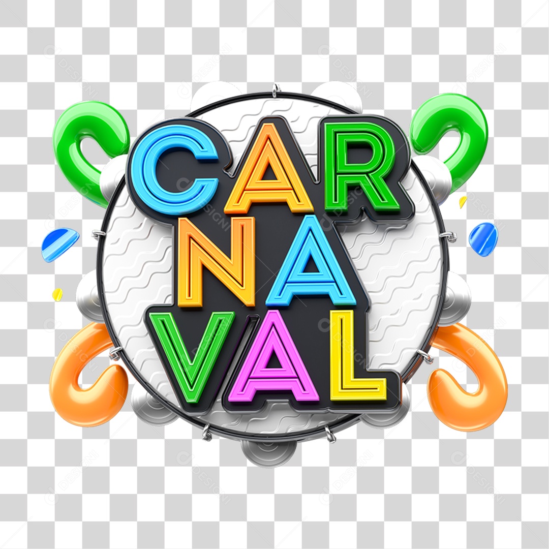 Selo 3D Carnaval PNG Transparente