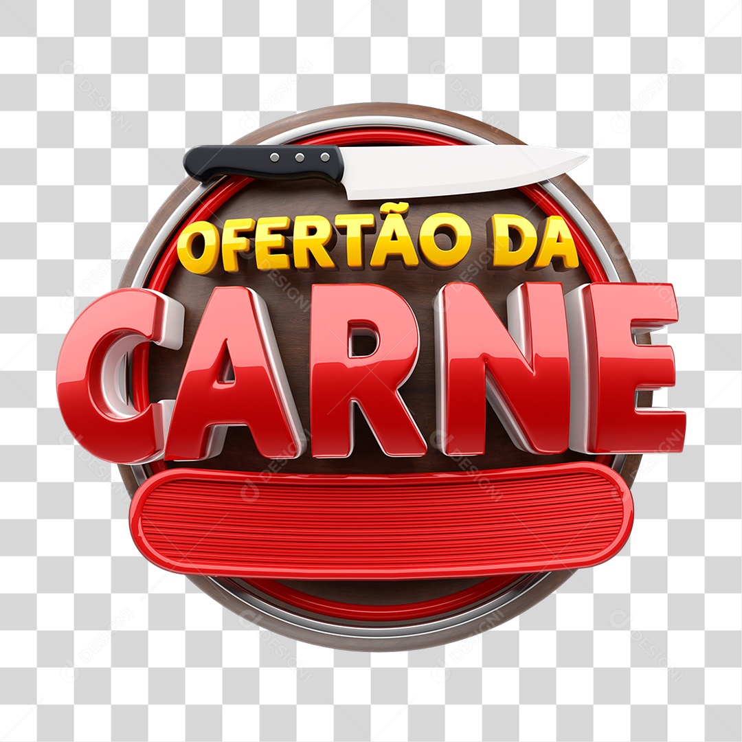 Selo 3D Ofertão da Carne PNG Transparente