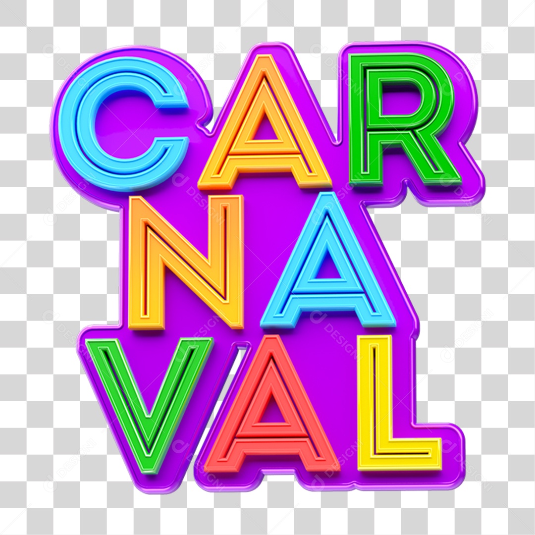 Selo 3D Carnaval PNG Transparente
