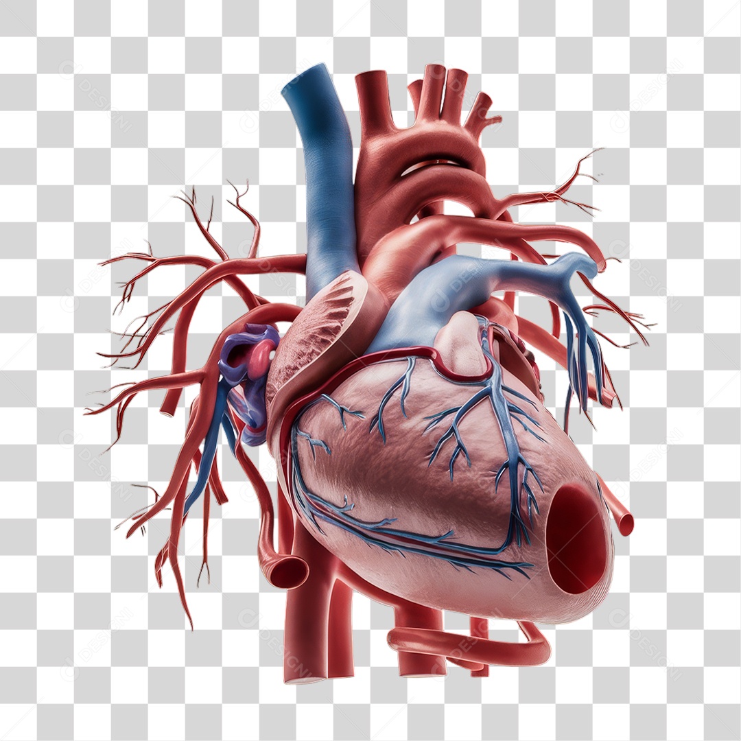 Elemento 3D Sistema Cardiovascular PNG Transparente