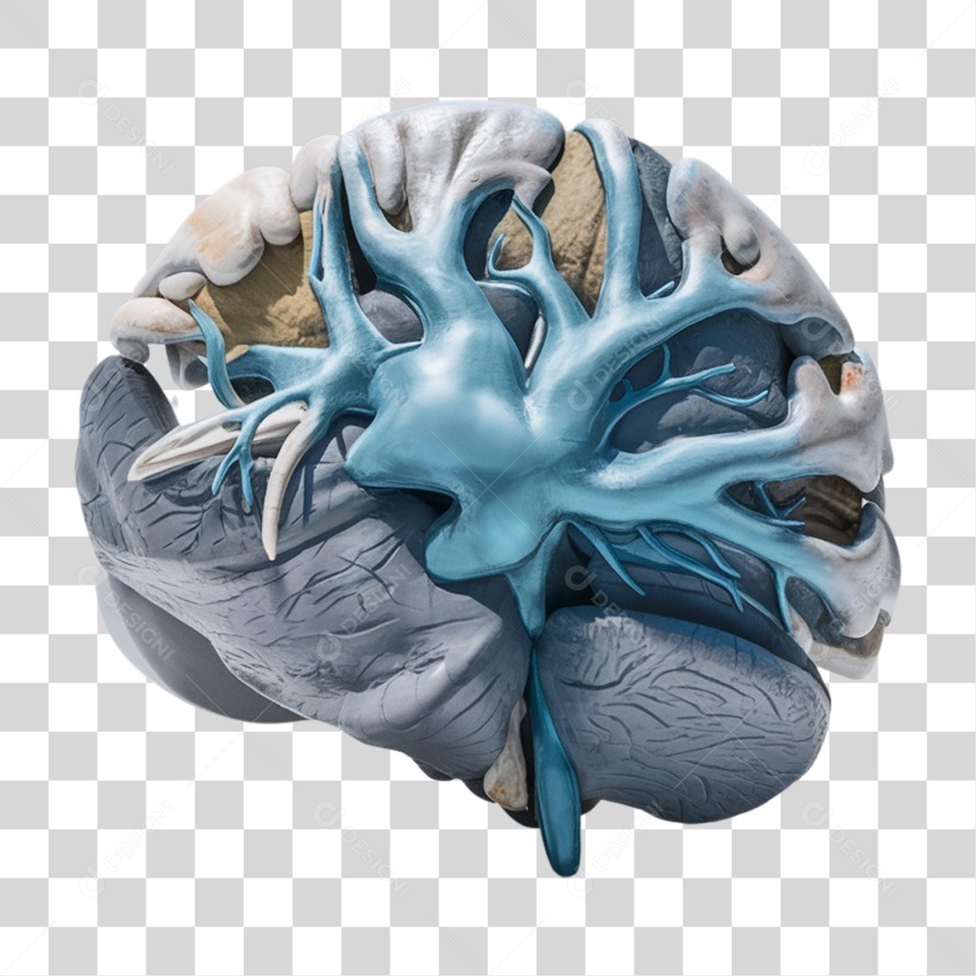 Elemento 3D Sistema Nervoso PNG Transparente