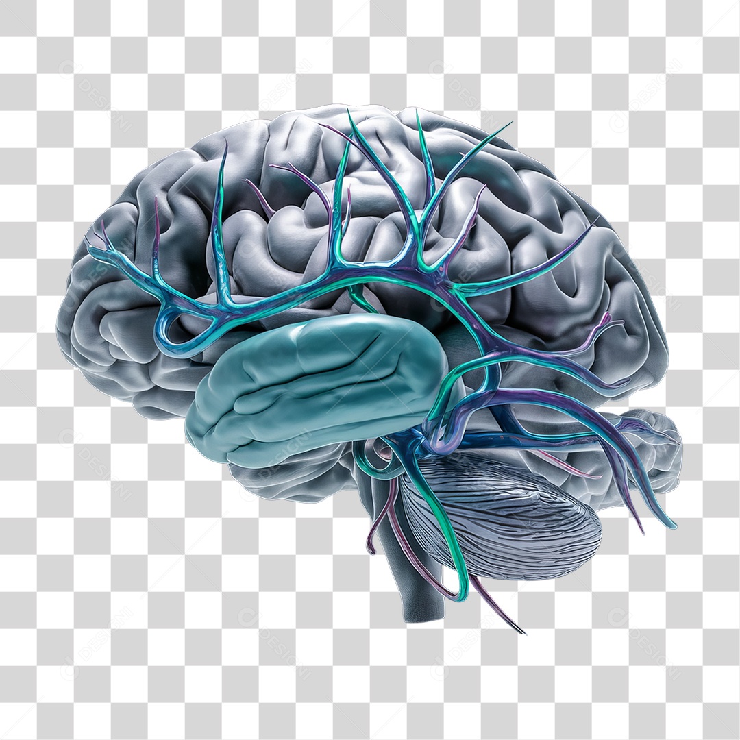 Elemento 3D Sistema Nervoso PNG Transparente
