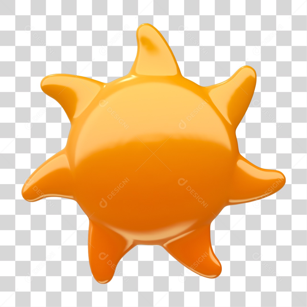 Elemento 3D Sol Verão PNG Transparente