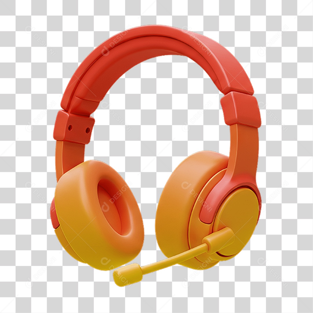 Fones de Ouvido com Cores em Degradê PNG Transparente