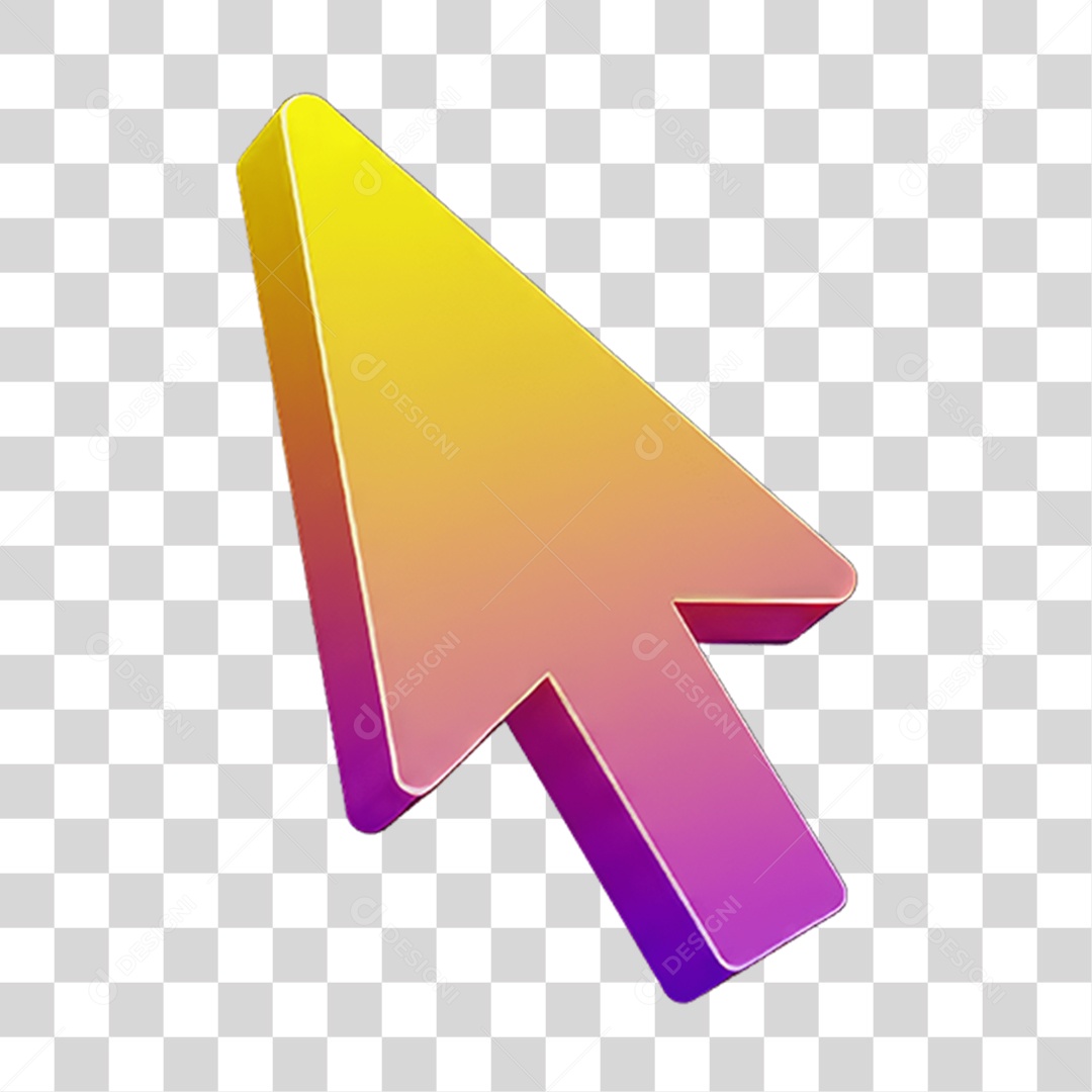 Seta de Mouse Computador com Cores em Degradê PNG Transparente