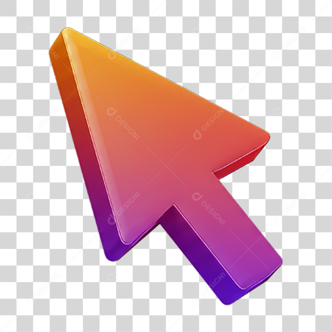 Seta de Mouse Computador com Cores em Degradê PNG Transparente