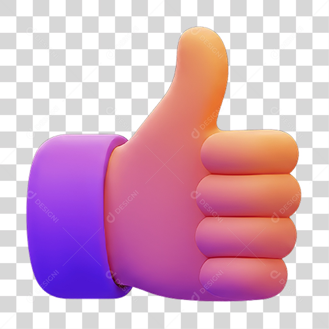 Sinal Like Cores em Degradê PNG Transparente