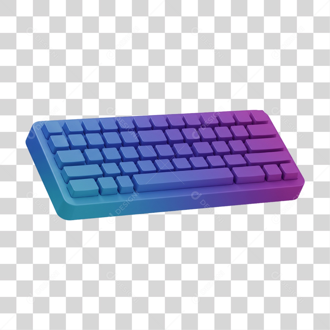 Teclado com Cores Degradê PNG Transparente