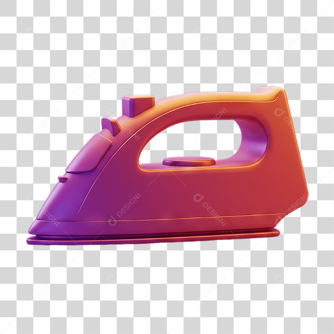 Ferro de Passar com Cores Degradê PNG Transparente