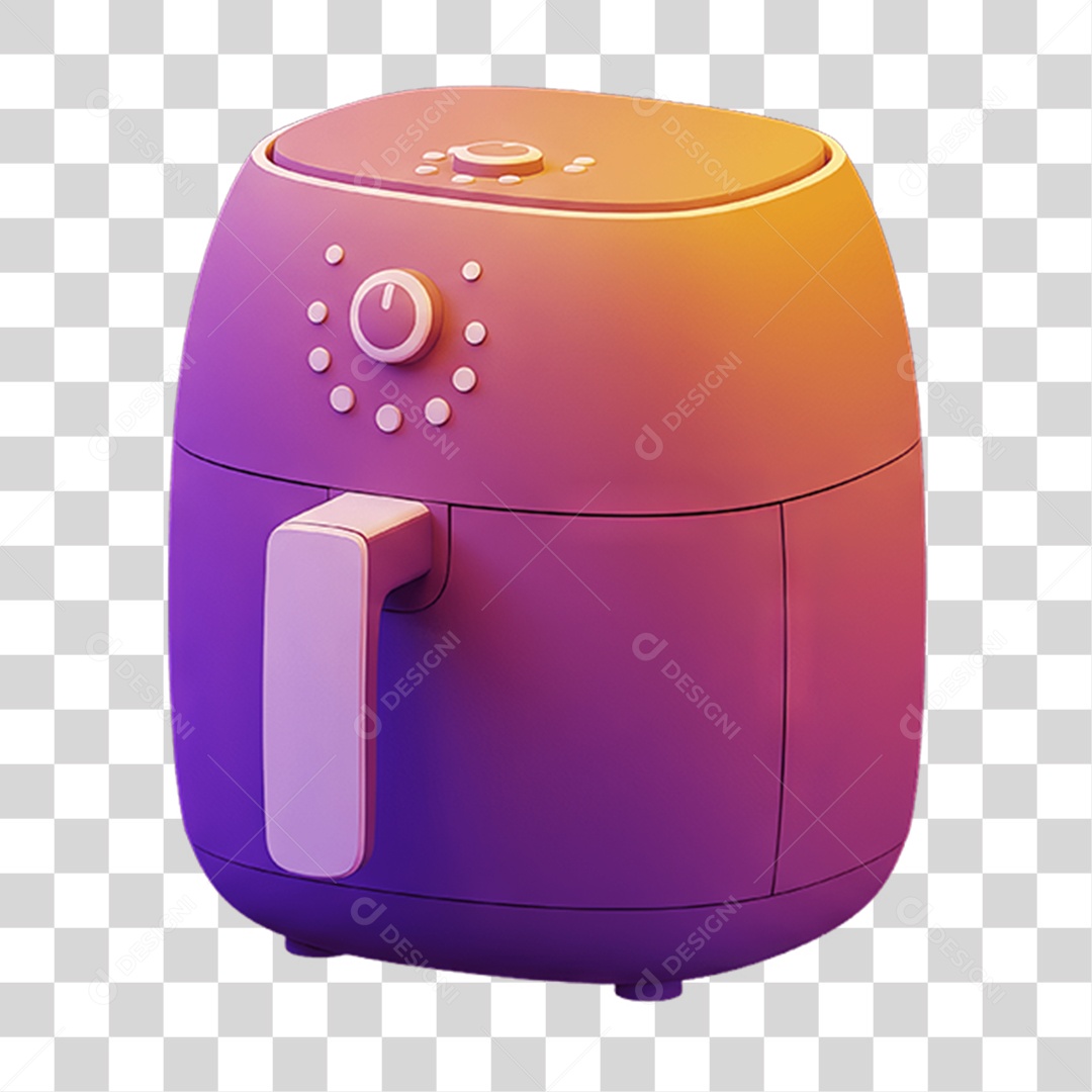 Air Fryer com Cores Degradê PNG Transparente