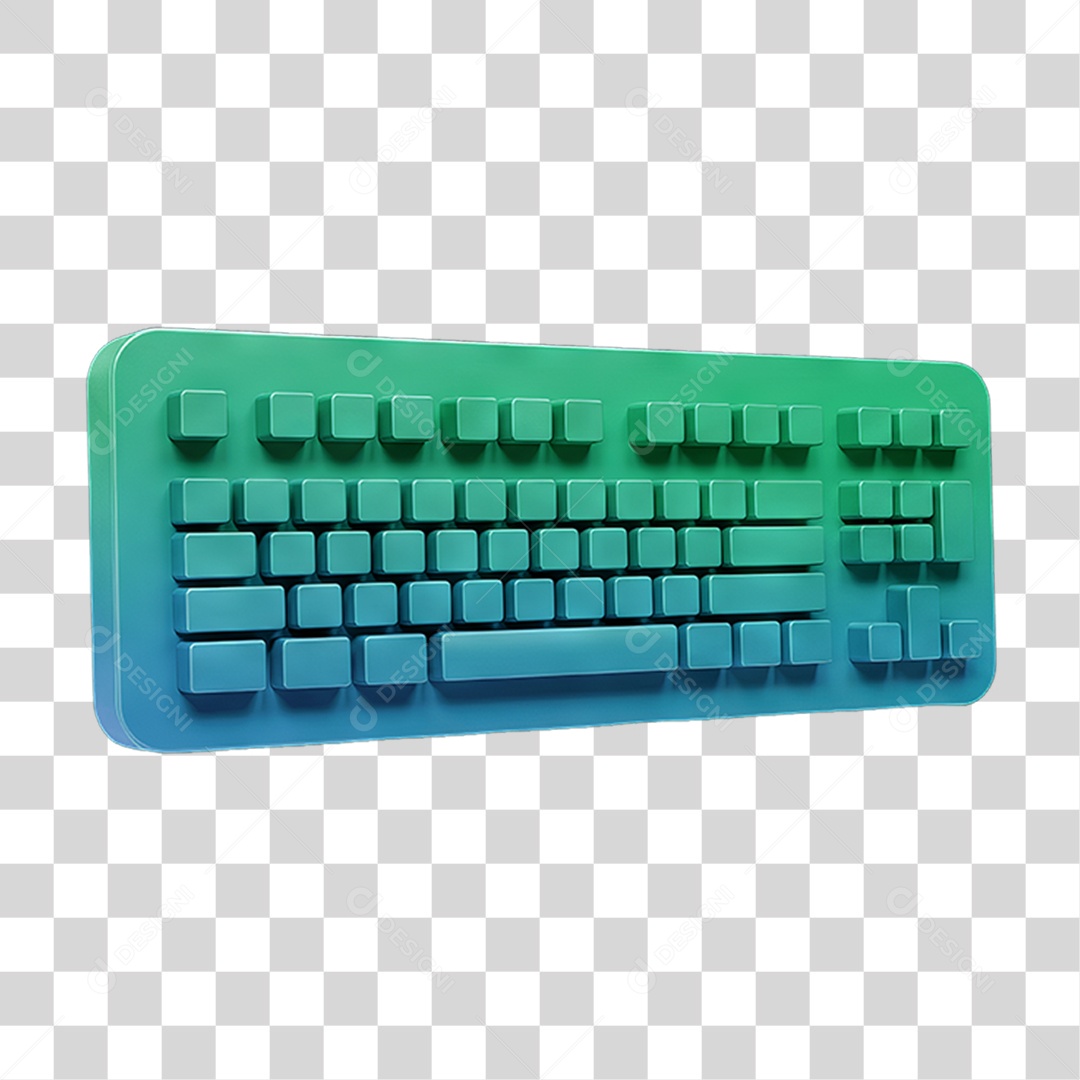 Teclado com Cores Degradê PNG Transparente