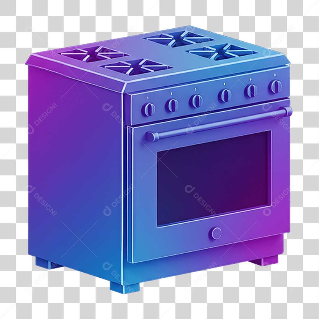 Fogão com Cores Degradê PNG Transparente