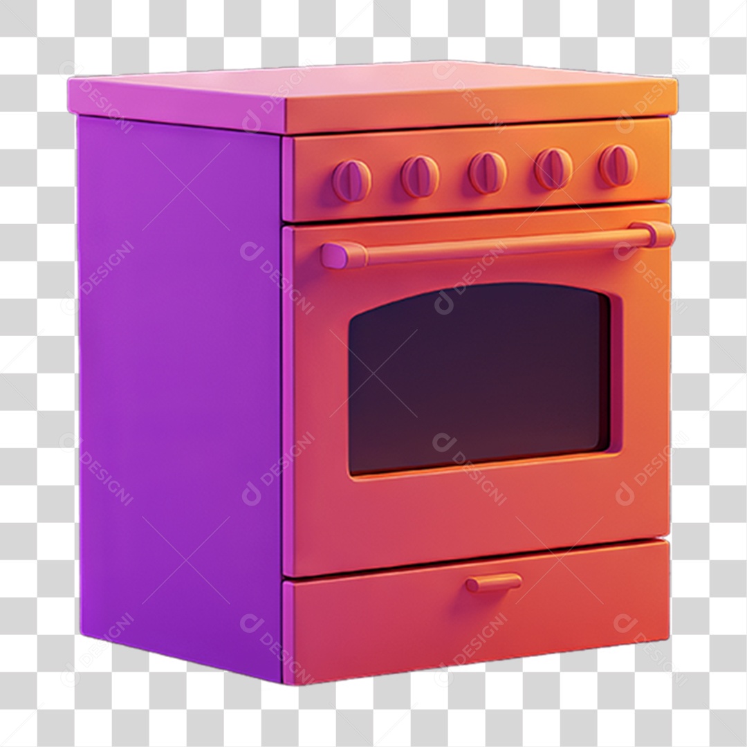 Fogão com Cores Degradê PNG Transparente